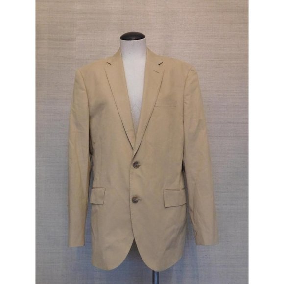 $298 JCrew Mens Crosby Suit Jacket in Italian Chino 38S Wheat Cotton B6045